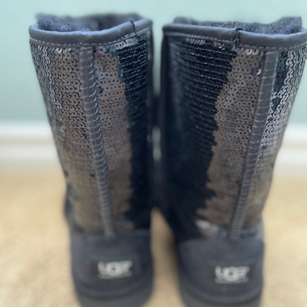 Black Sequined Ugg Boots - image 8